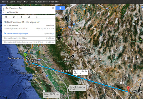 Google Maps Fly Drive Comparison