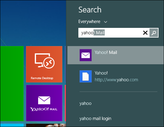 Windows 8.1 Unified Search Image 1
