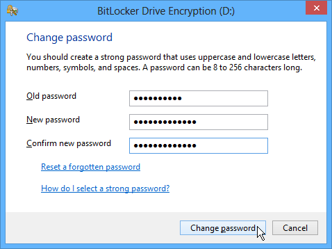 Bitlocker Change Password