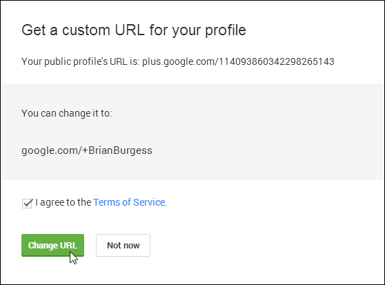 Custom Google+ URL