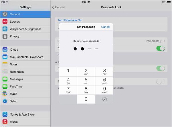 iOS 7 Passcode