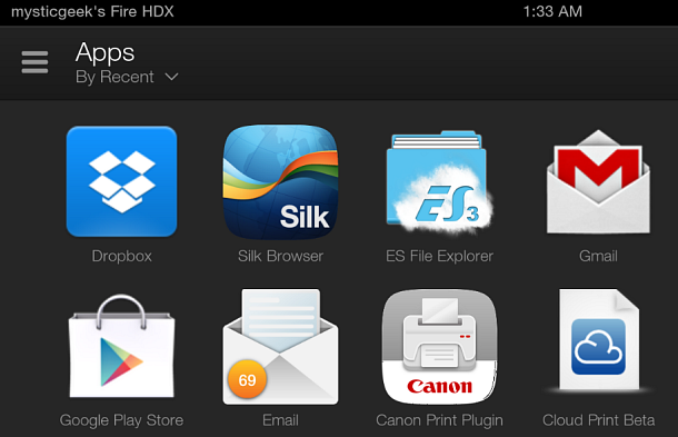 Kindle Fire HDX Apps