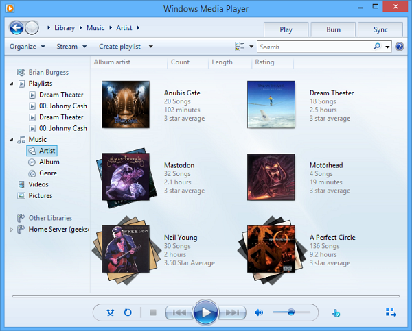 Windows Media Player on Windows 8.1