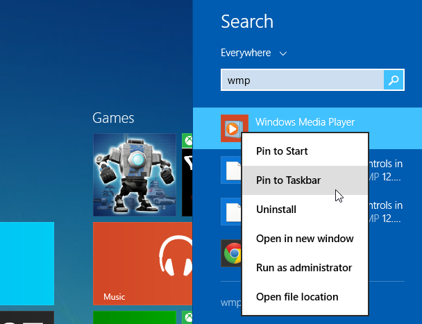 Search Windows media Player