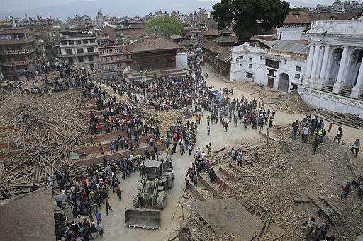 nepal earthquake Durbar Square at Basantapur in old Kathmandu