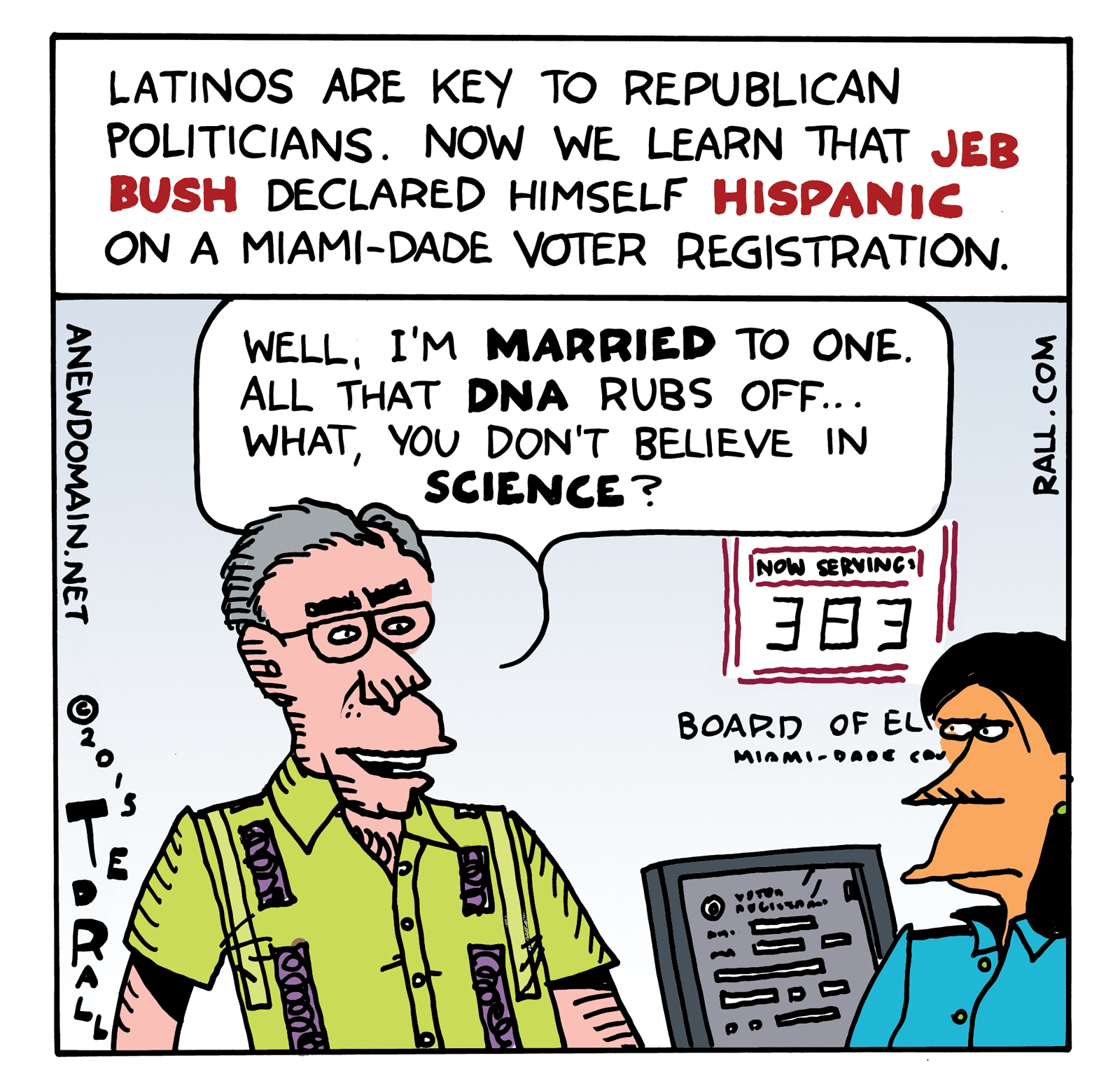 latino Jeb Bush cartoon ted rall