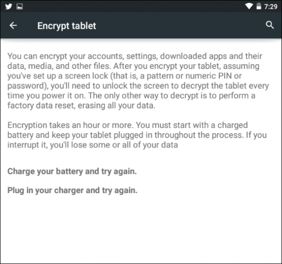 Android-5-update-power-requirements lollipop encryption