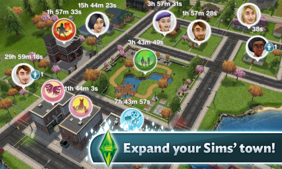 The Sims Freeplay town