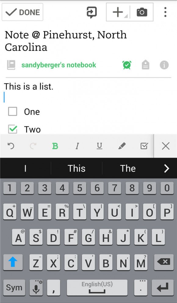 android checkbox evernote