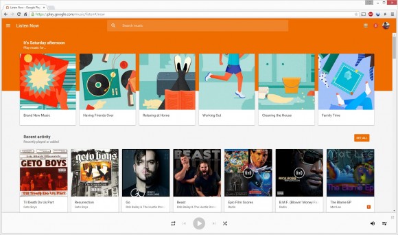 google play music main-screen