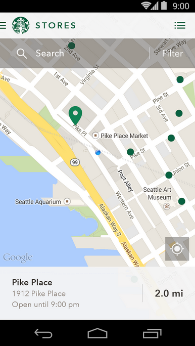 starbucks for android store locator