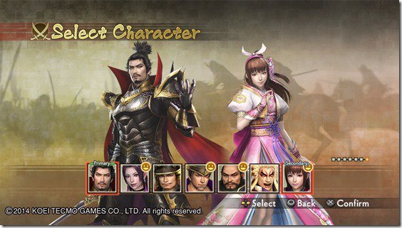 Samurai Warriors 4 character