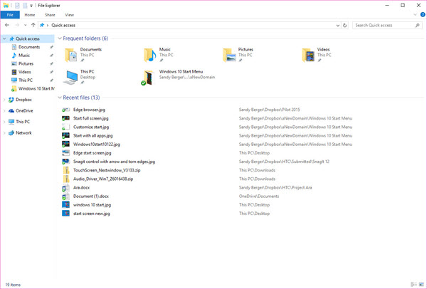 Windows 10 File Explorer cool new features in windows 10