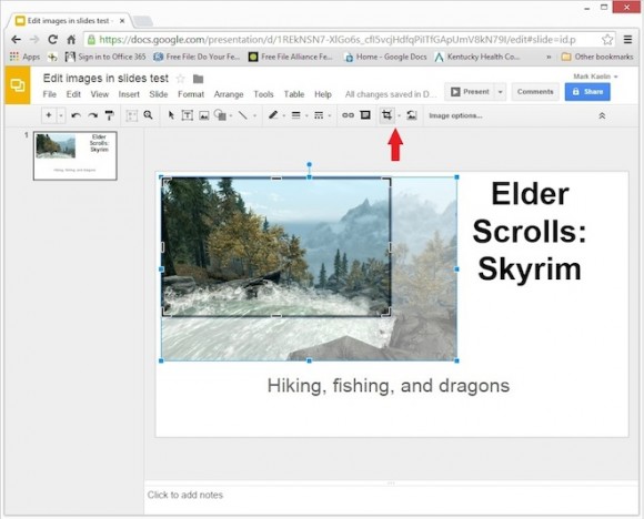 how to use google slides crop