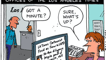 ted rall cartoon los angeles times lapd scandal