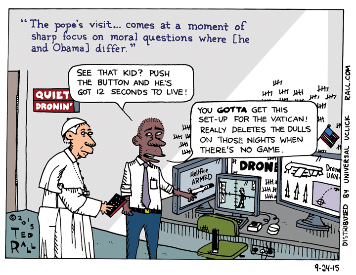 pope obama drone cartoon