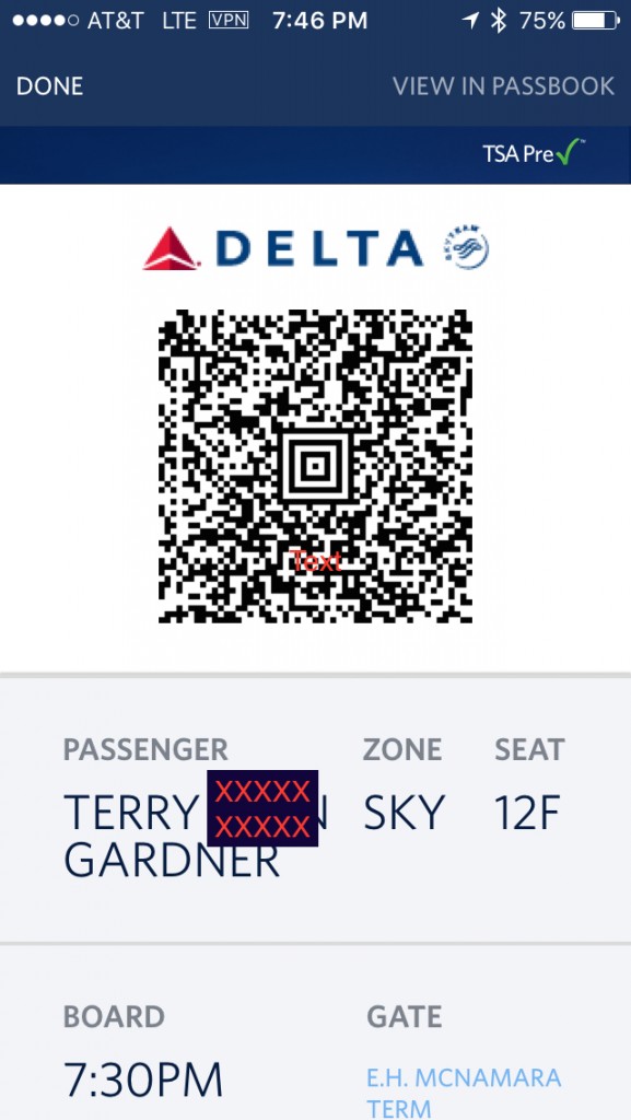 Fly Delta boarding pass