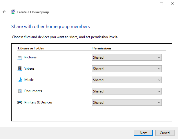 Homegroup configuration How to Create a Windows 10 Homegroup