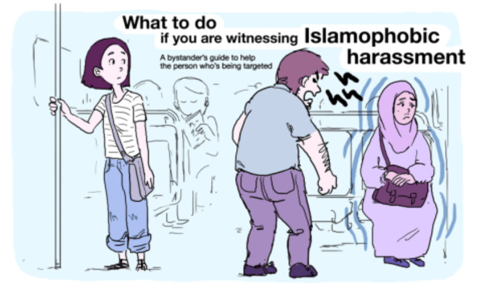 what to do when you see a person hassling a Muslim
