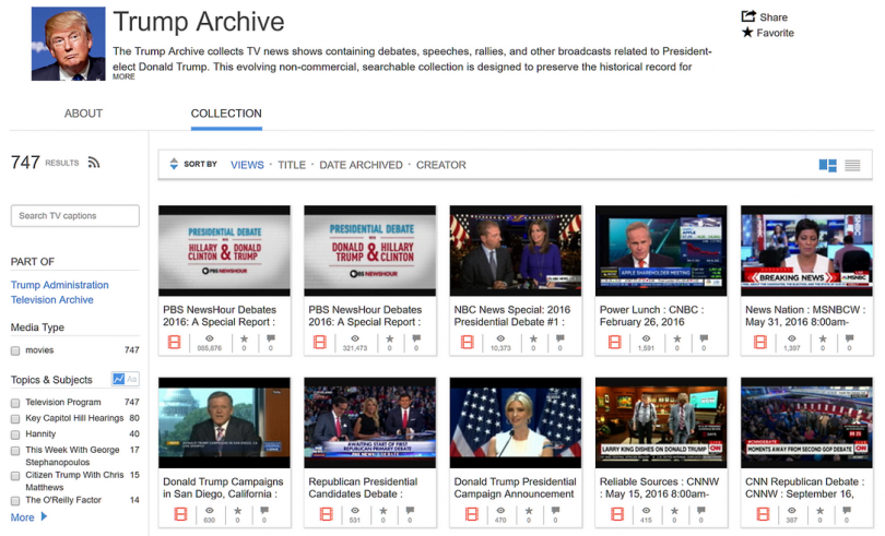 Trump Archive Internet Archive
