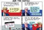 two party system explained why are there two parties 2 parties us cartoon ted rall gina smith